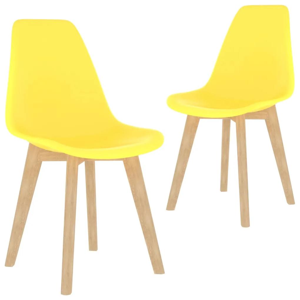 Jedálenské stoličky 2 ks, žlté, plast