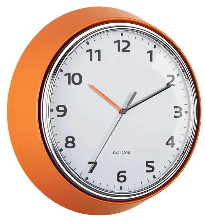 Karlsson 6006OR designové nástenné hodiny oranžová, pr. 34 cm