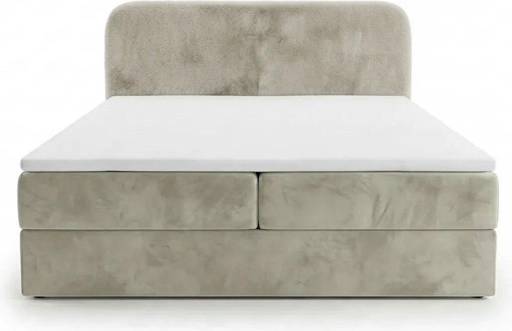 Čalúnená posteľ boxspring FORENA 180x200 cm krémová Matrac: Bonell pružinová matrac