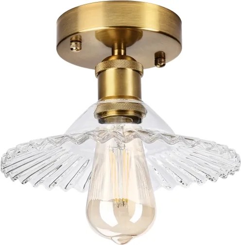Prisadený luster TRISH 1xE27/15W/230V zlatý/priehľadný