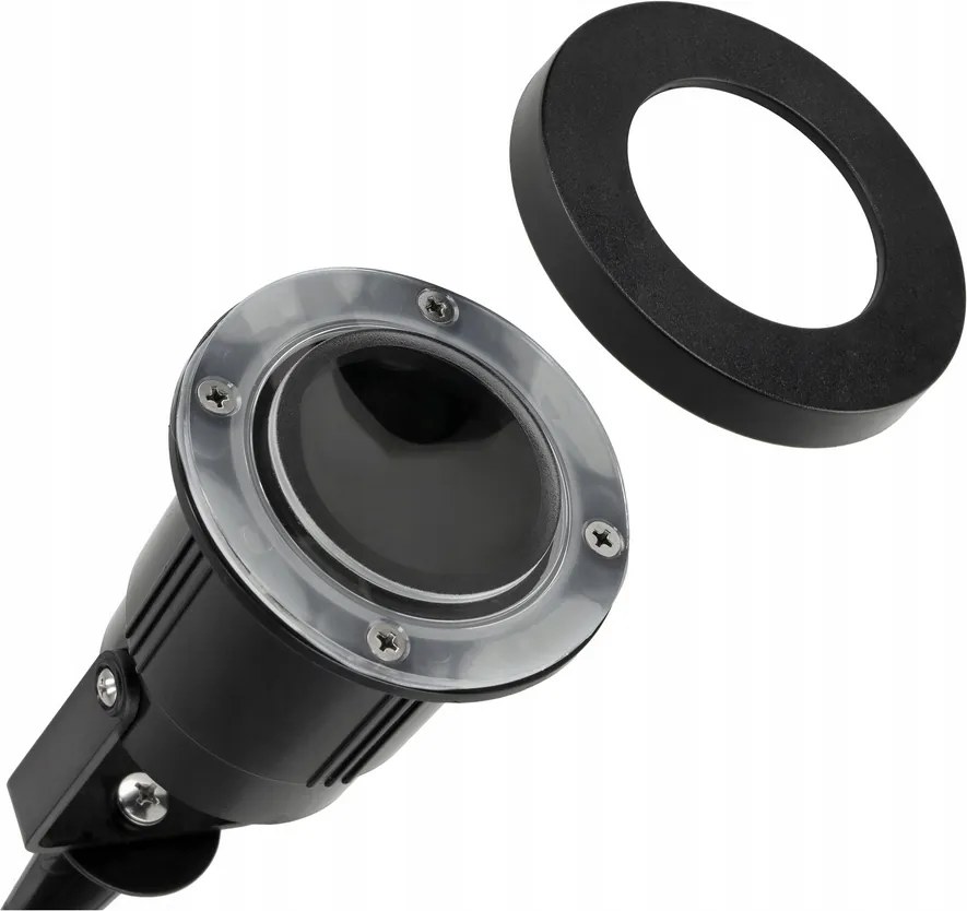 BERGE LED záhradná lampa - vstavaný reflektor GU10 - IP65 - čierna