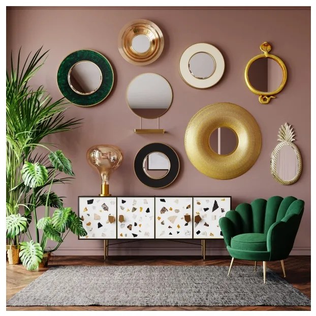 KARE DESIGN Zrkadlo Planet zlatá, 108cm