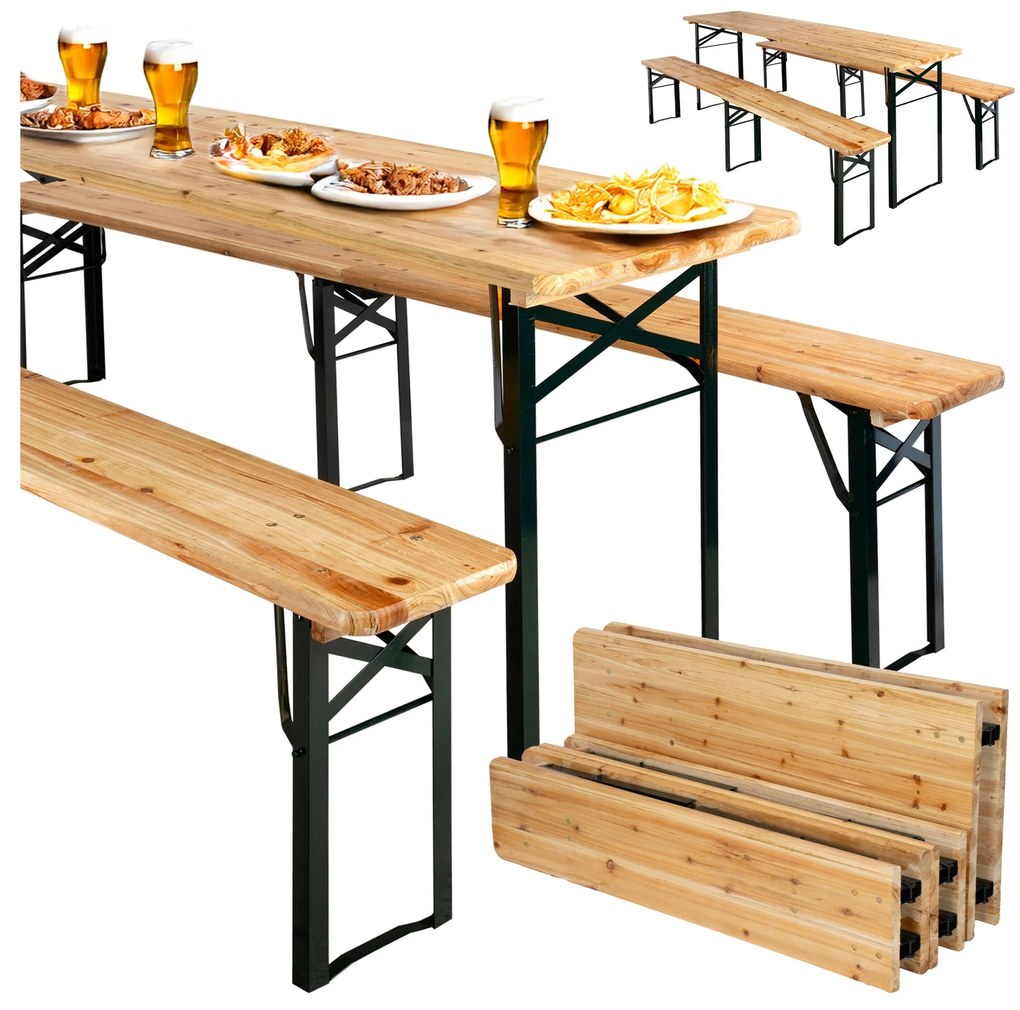 Súprava záhradného nábytku LAGER z masívu hnedá