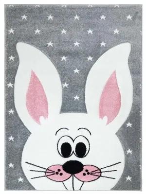 Dekorstudio Detský koberec BEAUTY sivý zajac Rozmer koberca: 140x200cm