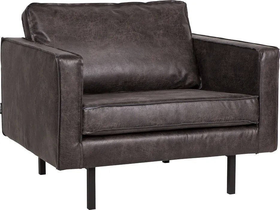 BePureHome Rodeo kožené kreslo - Čierna