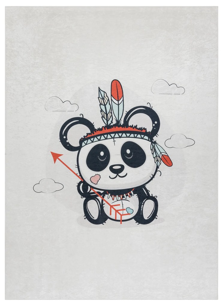 BAMBINO 1129 Prateľný koberec panda, protišmykový - krém