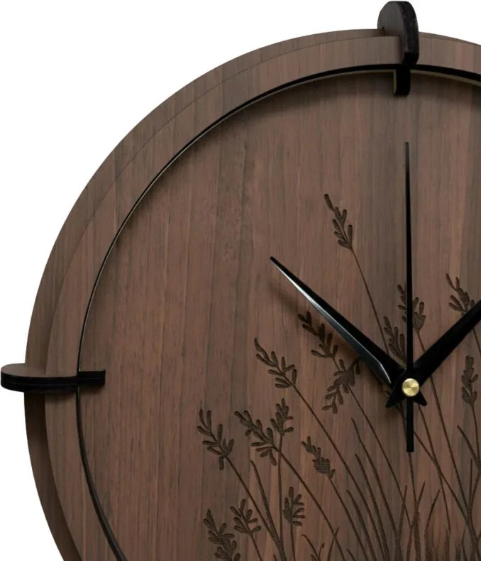 Drevené nástenné hodiny – motív lesa | SENTOP HDF0587-ORECH-WENGE