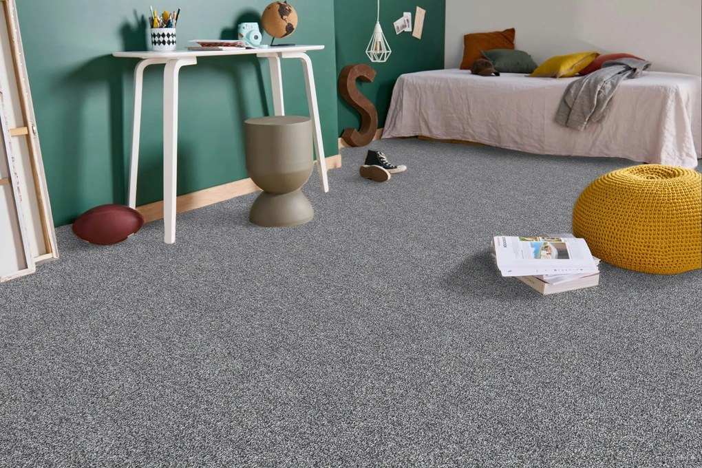 Lano, Metrážny koberec Bloom 843, na mieru, šíře 4m,5m, šedá, ab (mriežka), chodba / predsieň