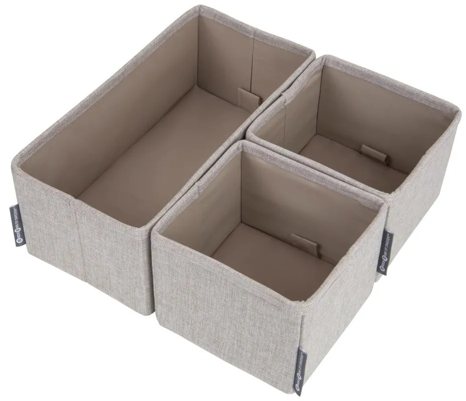 Súprava 3 béžových organizérov Bigso Box of Sweden Drawer