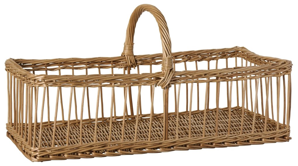 Ib Laursen Prútený kôš s uchom Oblong Open Braid 60 cm