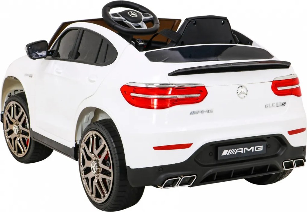 Ramiz Elektrické autíčko Mercedes Benz GLC63S SUV pre deti biele + diaľkové ovládanie + pohon 4x4