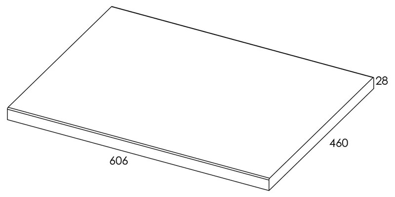 Elita ElitStone, pultová doska 60x46x2,8 cm MDF HG PCV, biela lesklá, ELT-166890