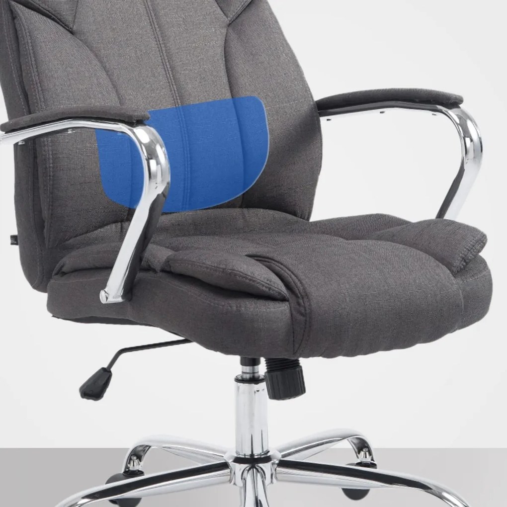 Design-Shop Kancelárska XXL stolička Xanthy látka - Tmavo sivá