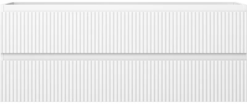 Mexen Rivel, kúpeľňová skrinka pod umývadlo 120 cm, 2 zásuvky, drážkovaná, biela matná, 91A20-12047-2-BFF01