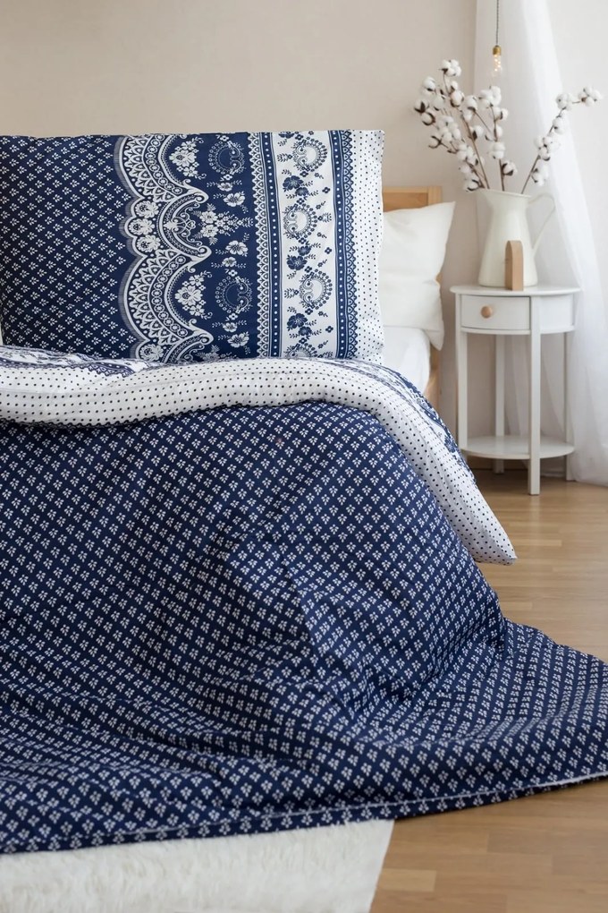 Bavlnené obliečky CANZONE BLUE, modré Rozmer obliečky: 2 ks 70 x 90 cm | 200 x 220 cm