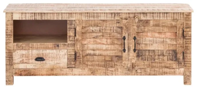 furniture-nabytek.cz - Masívny TV stolík Caribou z mangového dreva, lakovaný, prírodná farba – 150×50×60 cm