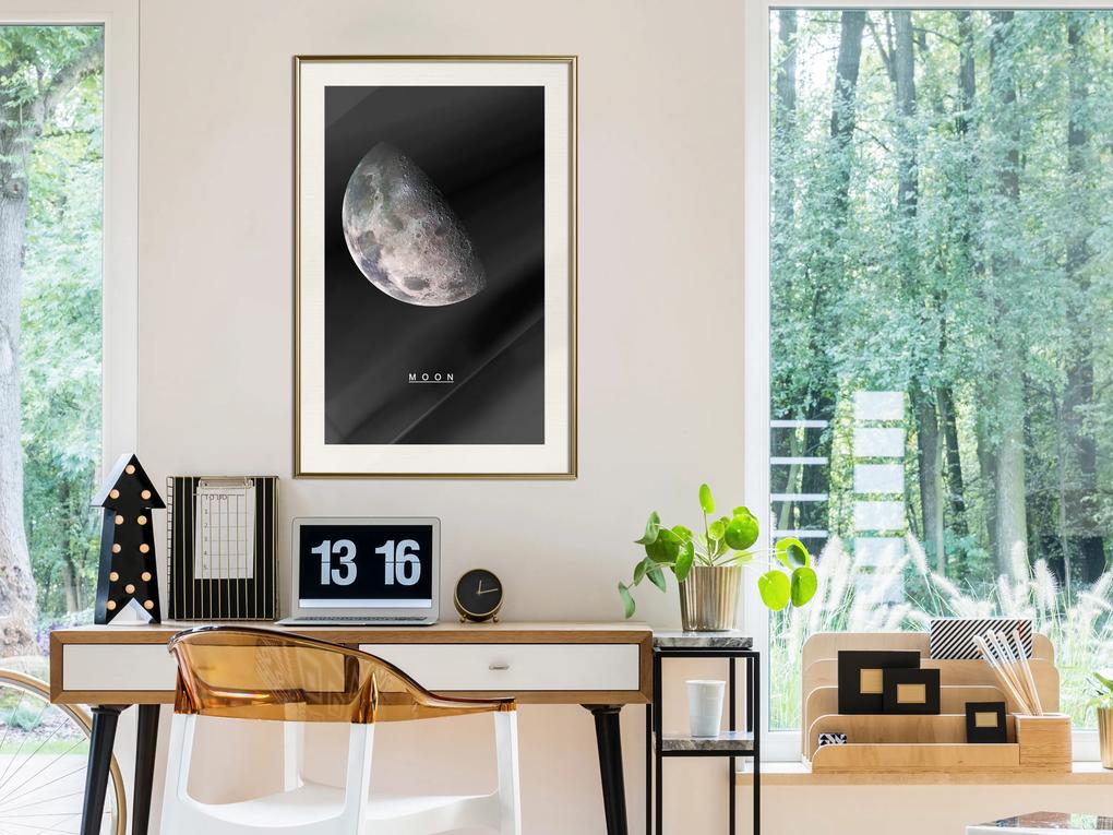 Artgeist Plagát - Moon [Poster] Veľkosť: 20x30, Verzia: Čierny rám s passe-partout