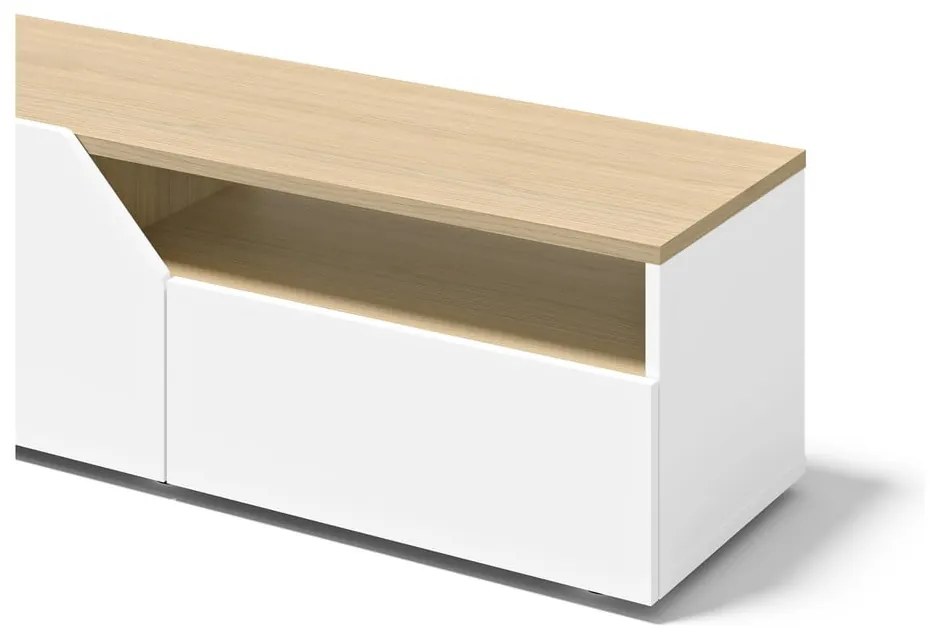 Biely TV stolík v dekore duba 180x38 cm Verone - TemaHome