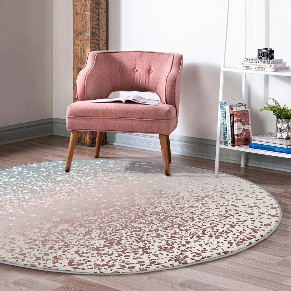 Prateľný okrúhly koberec v sivo-medenej farbe vhodný pre robotické vysávače ø 120 cm Comfort – Mila Home