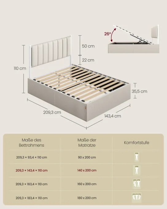 Manželská posteľ 140 cm RMB614LH01