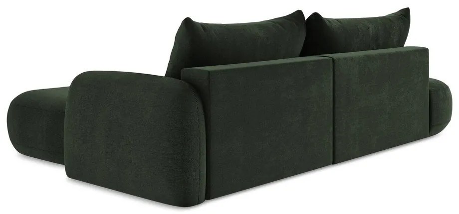 Tmavozelená rozkladacia rohová pohovka (pravý roh/s leňoškou) Hale – Makamii