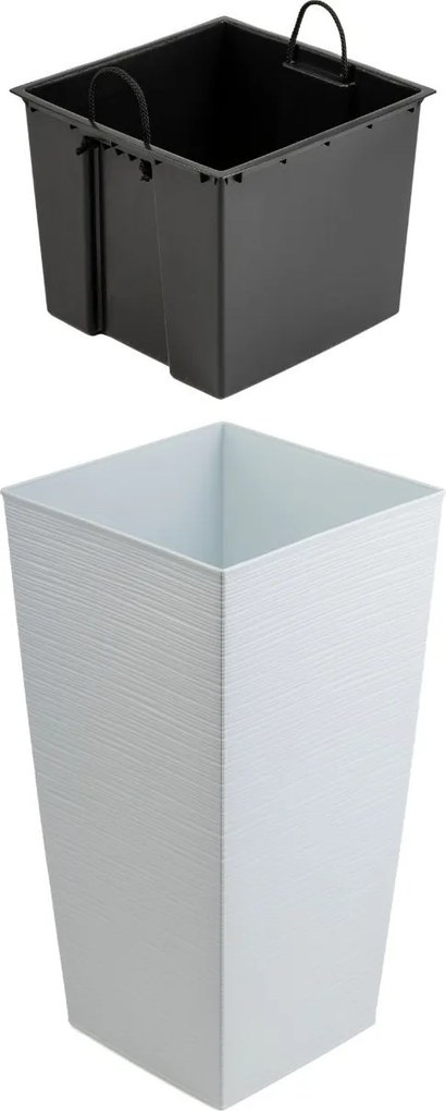 Plastový květináč Porto Riflo 67,7x35x35 cm bílý