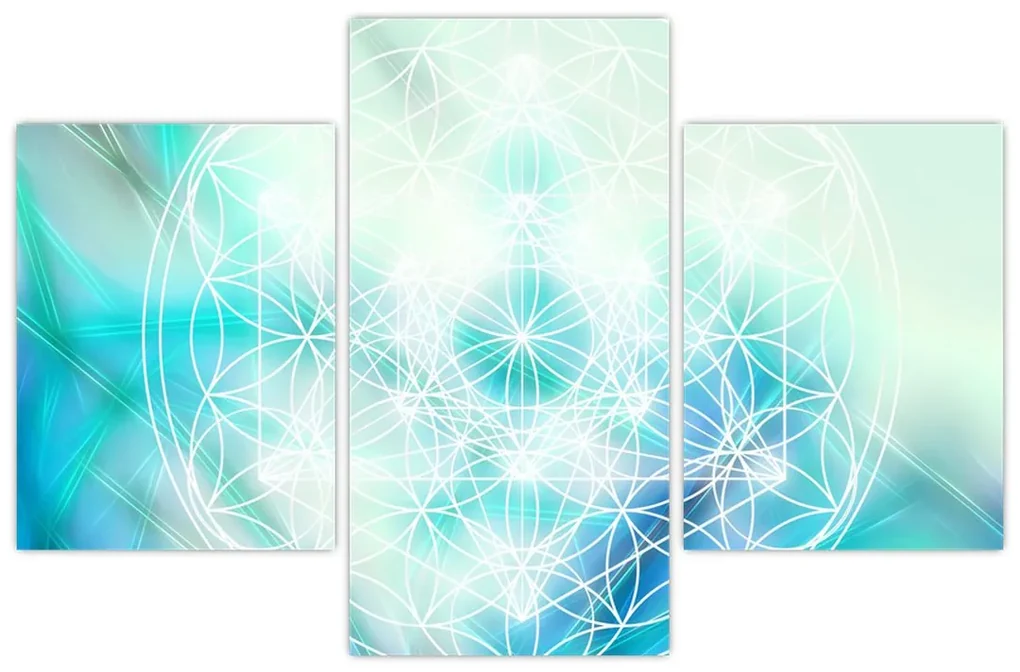 Obraz - Merkaba v tyrkysovom pozadí (90x60 cm)