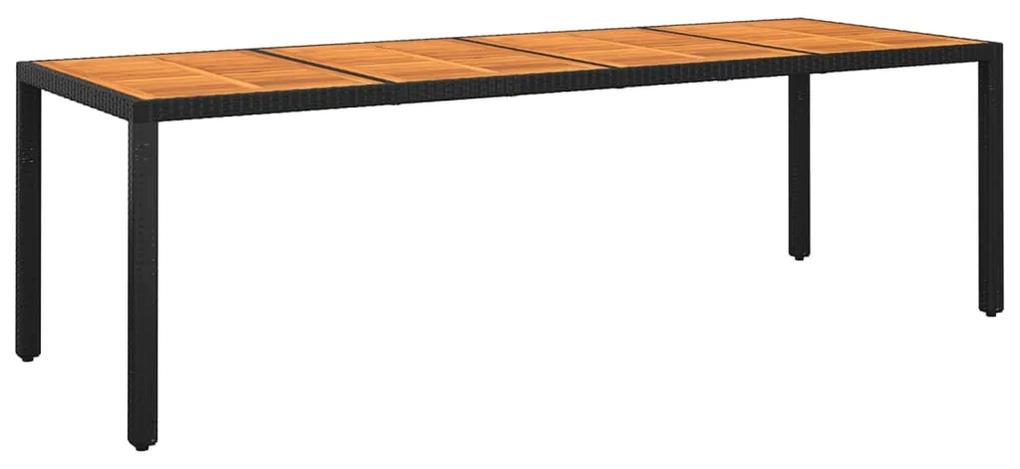 Záhradný stôl 250x100x75 cm akáciové drevo a polyratan čierny 310596