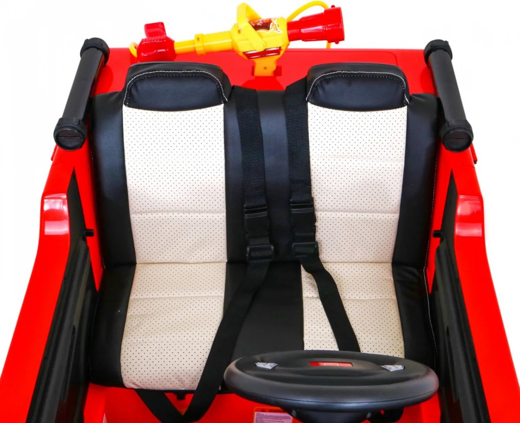 Ramiz Detské hasičské auto na batérie + Vodné delo + Megafón + Hasičský kohút + Pilot