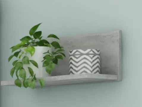 Nástenná polica Carlos, šedý betón, 40 cm%