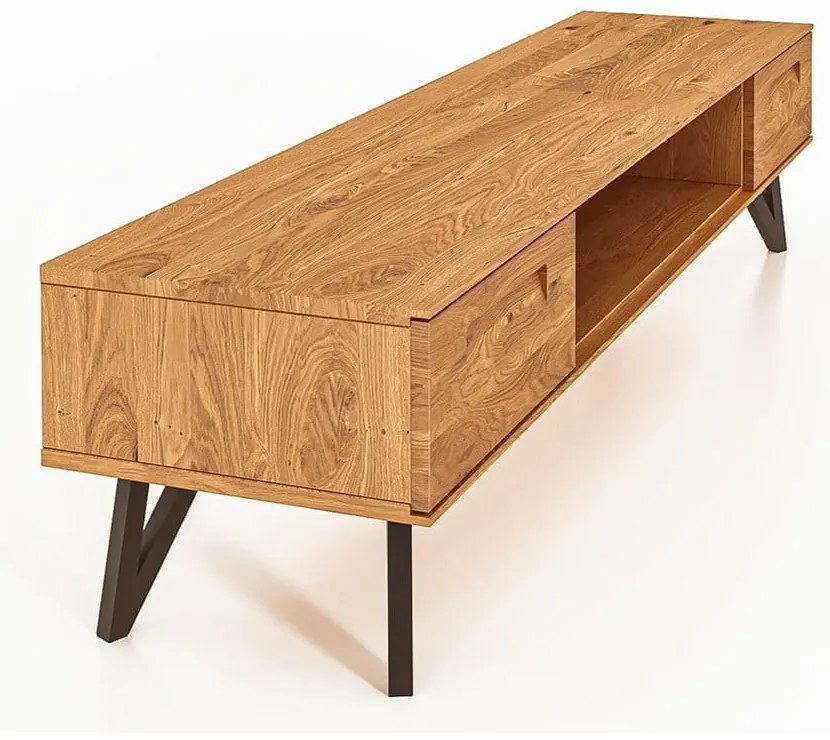 TV stolík z dubového dreva 182x42 cm Golo - The Beds