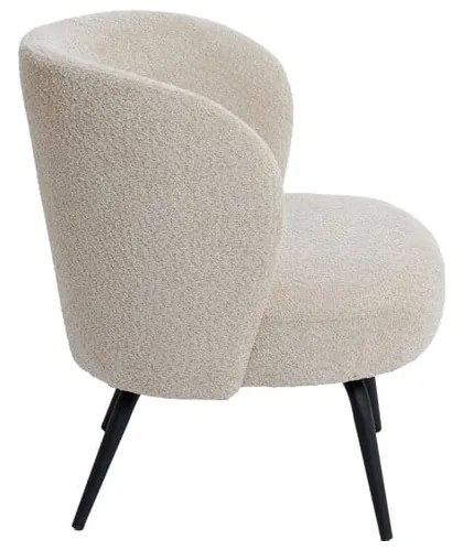 Krémové kreslo z textílie buklé Dieyda – Light &amp; Living