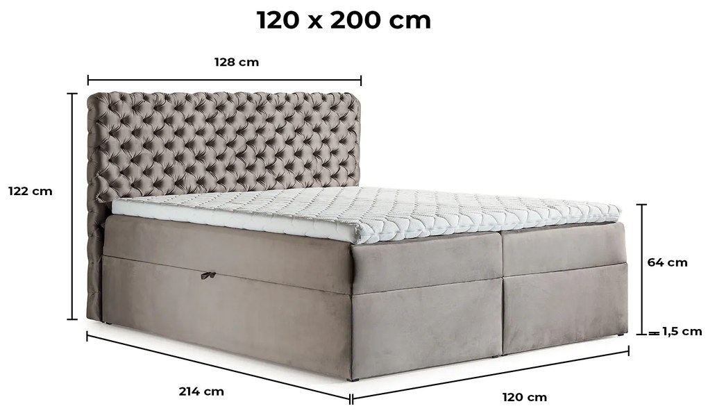 PROXIMA.store - Kontinentálna boxspring posteľ ODESSA ROZMER: 120 x 200 cm