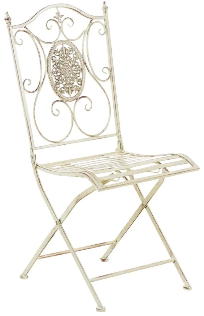 Kovová skladacia stolička Sibell (SET 2 ks) - Krémová antik