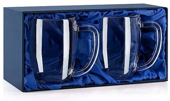 Darčeková krabička na 2 pollitre Vienna s modrým saténom