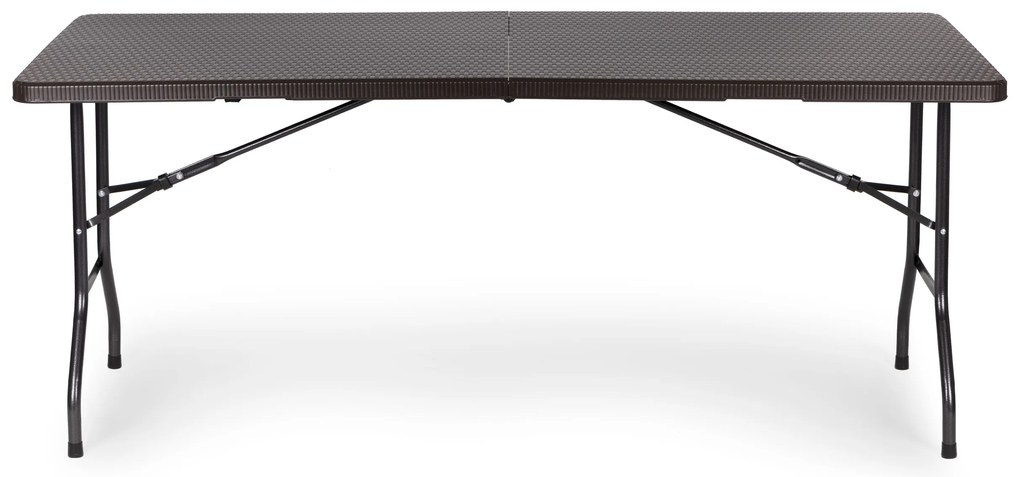 Skladací záhradný stôl, 180 cm, ratan