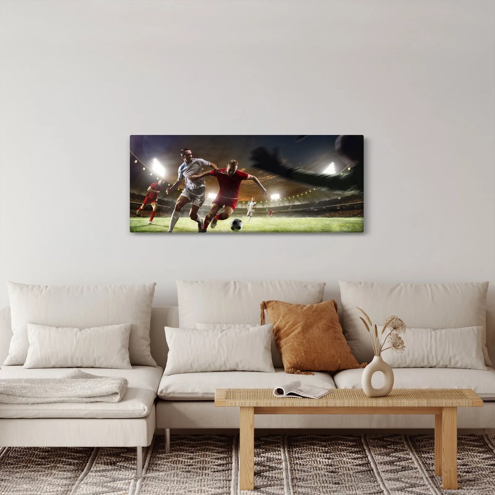 Obraz - Futbalisti v akcii (120x50 cm)