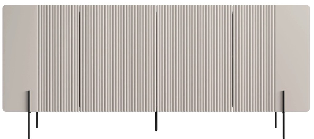 Komoda Malmi 200 cm - kašmírová / čierna