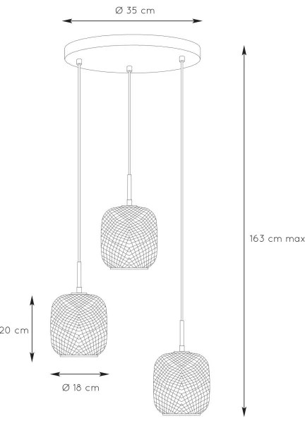 Lucide 03433/03/02 - Luster na lanku AGATHA 3xE27/40W/230V