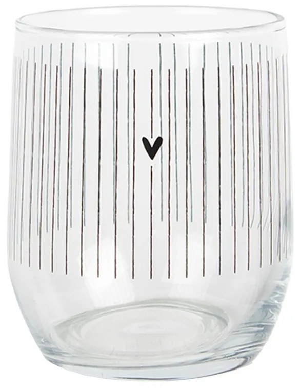 Pohárik so srdiečkami a prúžkami Lovely Day - Ø 8*9 cm / 300 ml