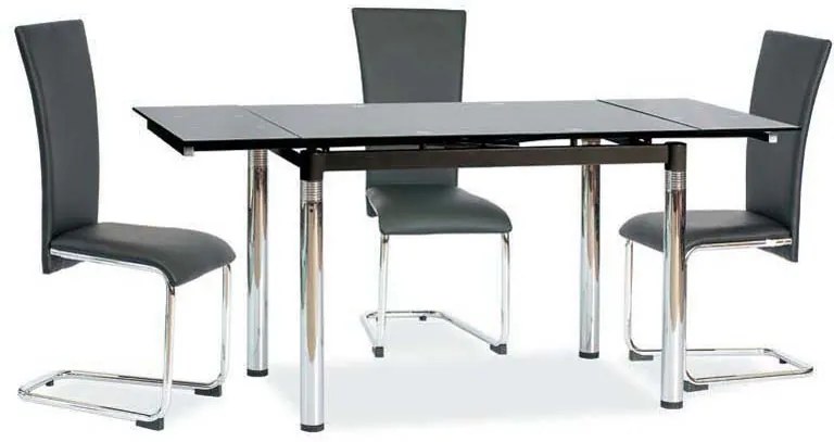 Najlacnejsinabytok Rozkladací jedálenský stôl GD-018, chróm/čierne sklo