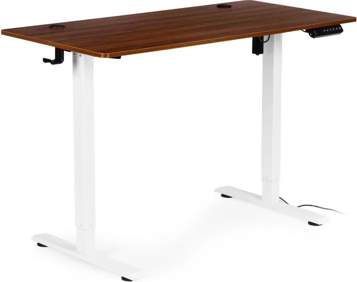 Elektrický nastaviteľný stôl 120 x 60 cm, nastaviteľná výška 72-117 cm, biely