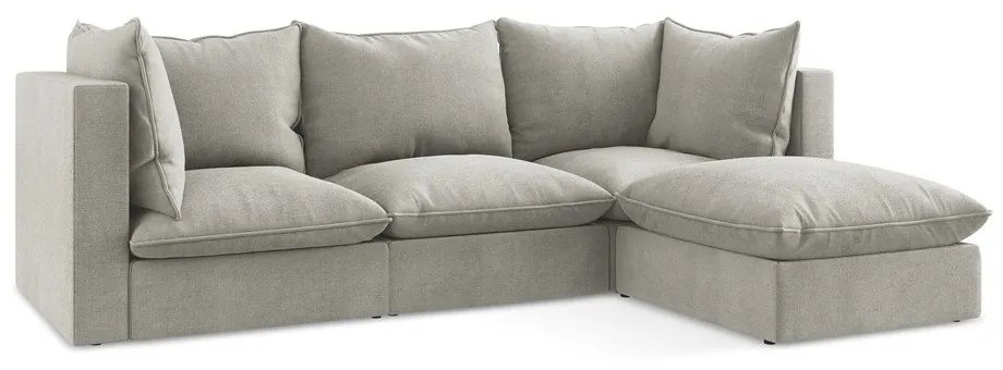 Svetlosivá rohová pohovka (pravý roh/s leňoškou) Manao – Makamii