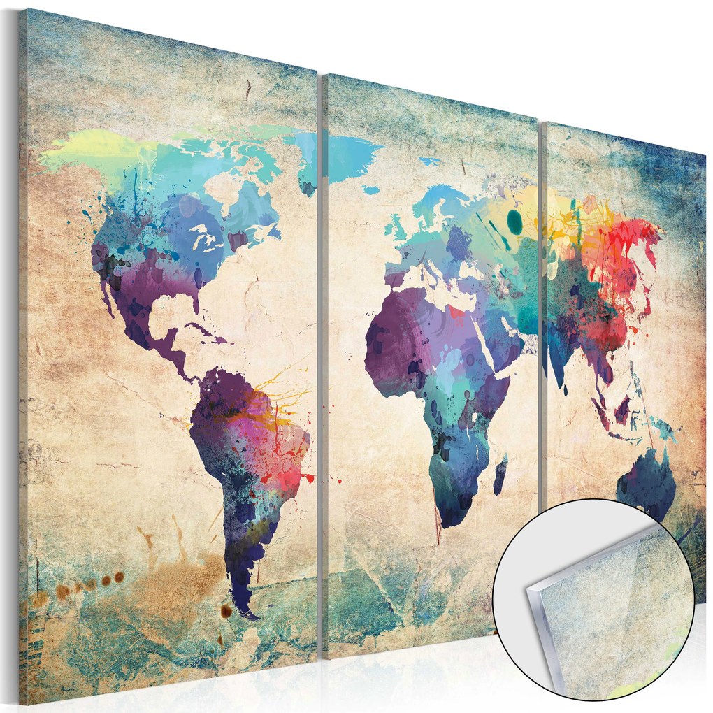 Artgeist Obraz na akrylátovom skle - Rainbow Map [Glass] Veľkosť: 60x40