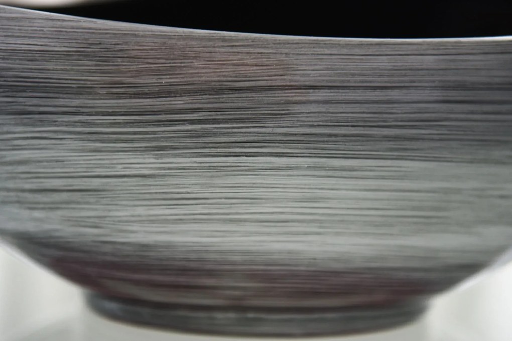 Strieborná miska MONDANA, sklolaminát, šírka 39 cm, strieborno-čierna