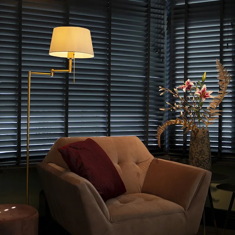 Inteligentná klasická stojaca lampa bronzová s bielou vrátane WiFi A60 - Ladas Fix