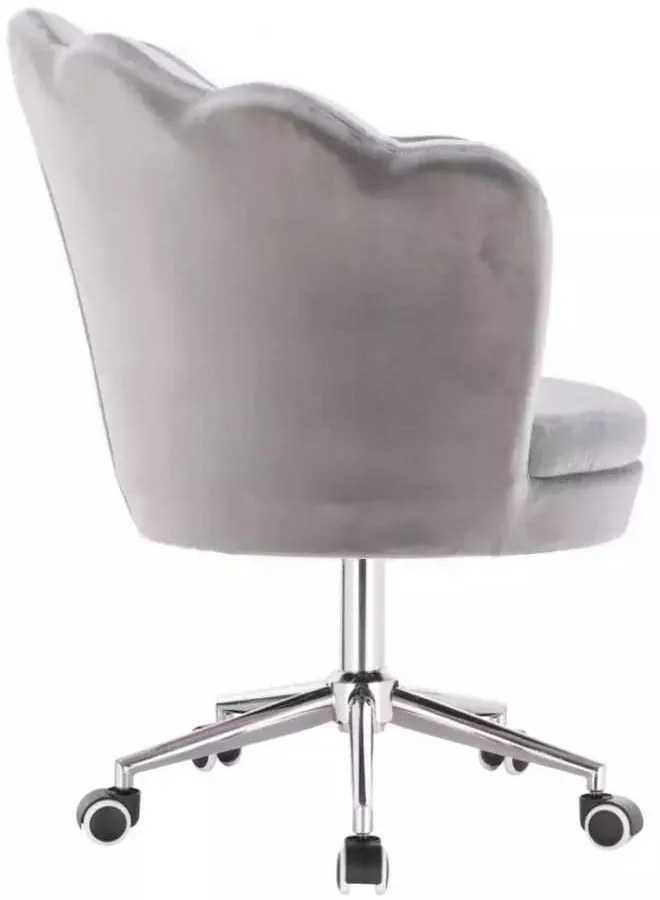 LuxuryForm DESIGN Kreslo FREY VELUR na striebornej podstave s kolieskami - svetlo šedé