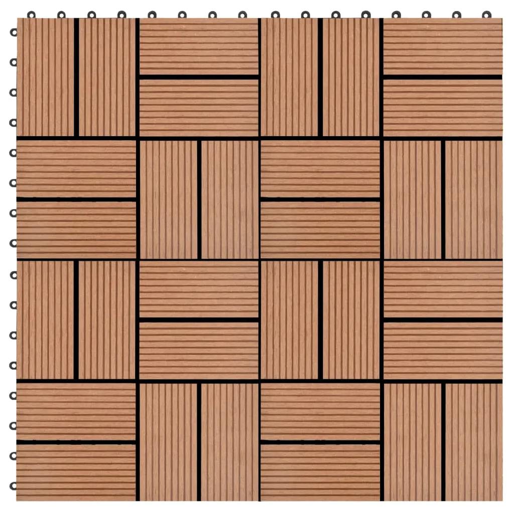 Podlahové dlaždice 22 ks, 30x30 cm, 2 m2, WPC, hnedé
