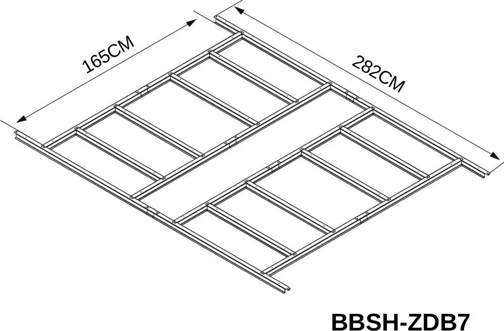 Základňa BBSH-ZDB7 pre záhradný domček BestBerg ZDB-7 / 165 × 282 cm / oceľ / strieborná