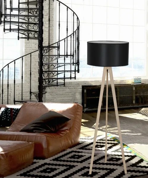 Drevená lampa Tripod